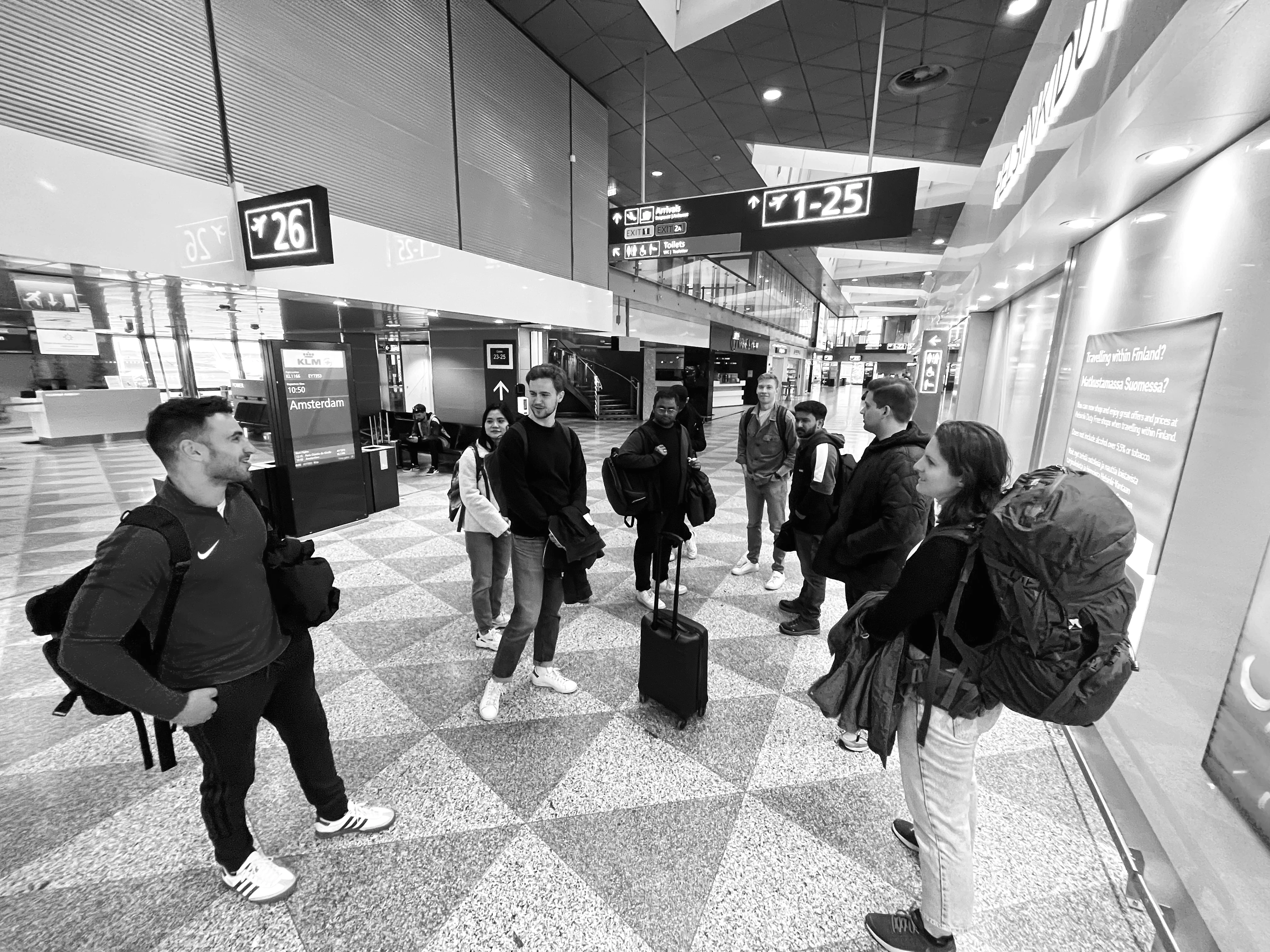 Boarding a flight to Lapland, May 2022