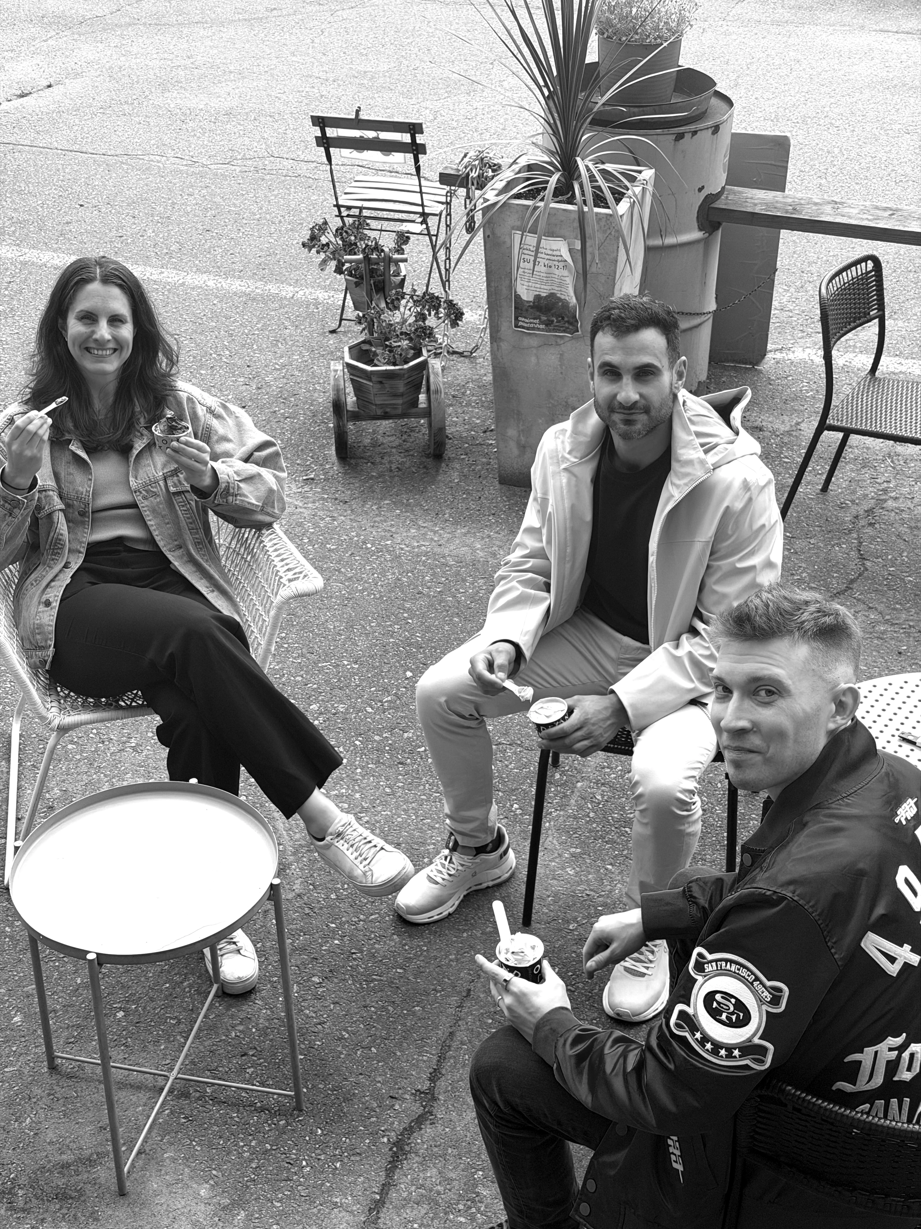 The team having gelato in Helsinki