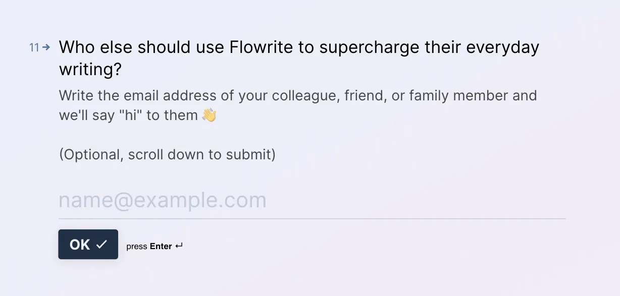Referral question in Typeform
