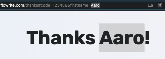 Confirmation page personalization