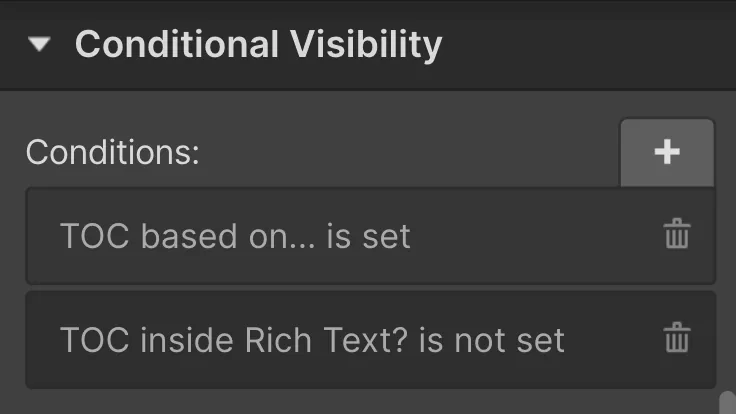 Normal ToC conditional